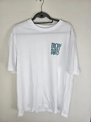 Buy Dicky Dirts White Logo T Shirt Size EU XL RRP £30 • 15.99£