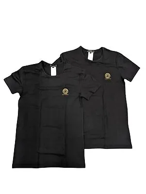 Buy VERSACE Black T-Shirts 2 Pack Chest Logo Gold Short Sleeve Tee XXL NEW RRP 105 • 46.20£