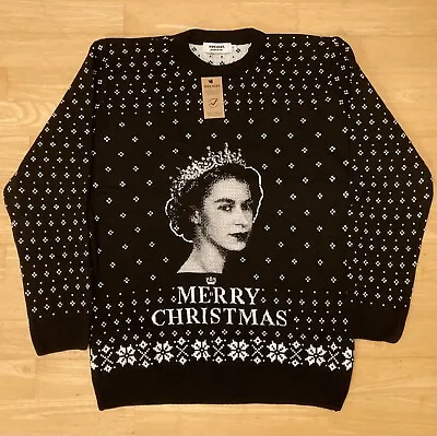 Buy Medium 43  Inch Chest Queen Elizabeth 2nd Christmas Jumper Sweater By NotJust • 39.99£