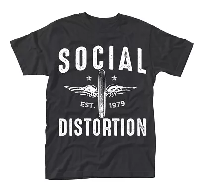 Buy SOCIAL DISTORTION - WINGED WHEEL BLACK T-Shirt Medium • 19.11£