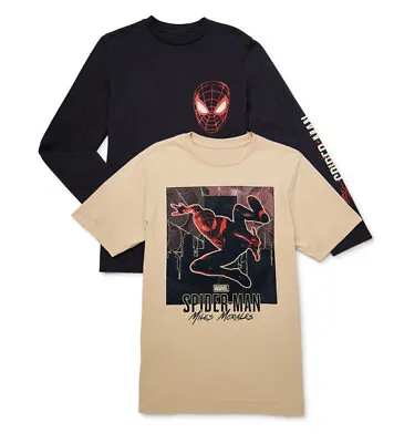 Buy Marvel Boys Miles Morales Spider-Man LS-SS 2 Pack T-Shirts Licensed XXL 18 • 11.27£