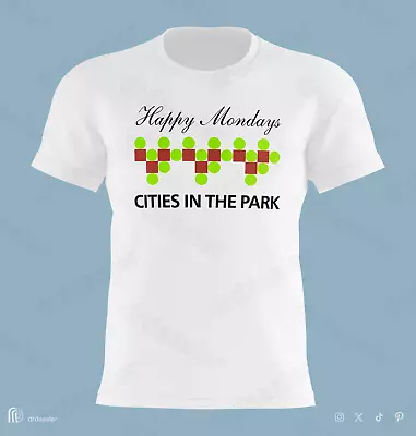 Buy Happy Mondays 'HEATON PARK'  - Black Grape Cities In The Hacienda Factory Tshirt • 28.99£