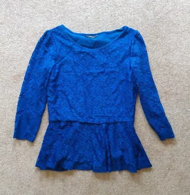 Buy M&Co Size 10 Blue Lace Pendulum Summer Party Top • 1£