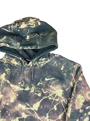 Buy Nike Club Tie Dye Thrashed Skater Bleached Washed Hoodie Size S • 30£