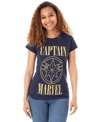 Buy Marvel Blue Short Sleeved T-Shirt (Womens) • 12.99£