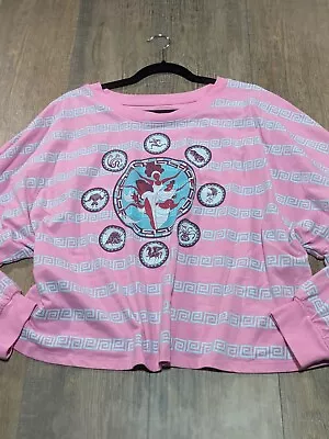 Buy Disney T Shirt Top Womens 2XL Pink Long Sleeve Hercules Graphic Cropped • 21.13£
