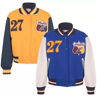 Buy Kids Girls Boys Baseball Jacket Varsity Style Athletic Embroidered School Jacket • 11.99£