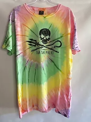 Buy The Sea Shepherd Tie Dye T Shirt SIZE L Excellent Condition • 25.28£