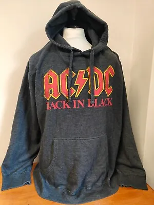Buy AC DC BACK IN BLACK Grey Hoodie 2014 Leidseplein Live Nation Merch Size XXXX L • 17.99£