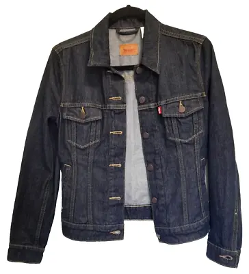 Buy Ladies Levis Jacket Classic Denim Trucker Red Tab (Worn Once) Extra Small XS • 34.99£