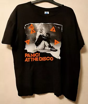 Buy Panic At The Disco 2023 Uk Arena Tour Black White Orange T Shirt L/xl Short Patd • 29.99£