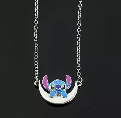 Buy Disney Stitch Necklace Lilo & Stitch Girls Costume Jewellery Moon Charm UK Gift • 4.90£