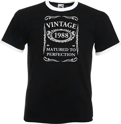 Buy 36th Birthday Gifts Presents Year 1988 Mens Ringer Vintage T-Shirt Matured To • 9.99£