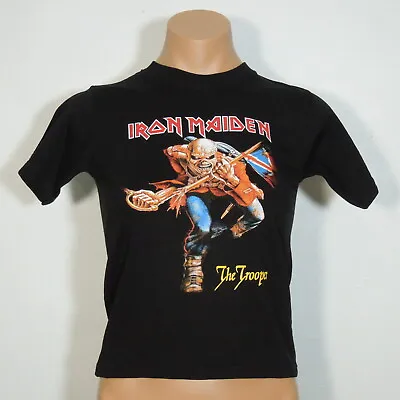 Buy IRON MAIDEN The Trooper L LARGE T-Shirt Black KIDS Band Logo • 20.41£
