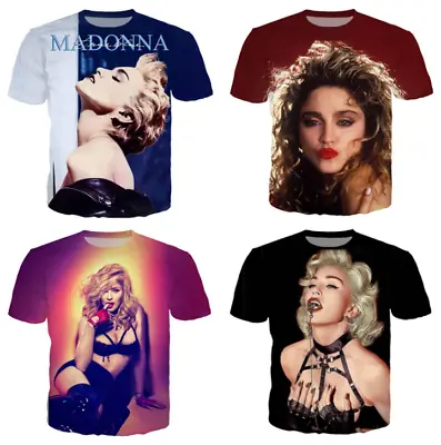 Buy  New Hip Hop Pop Queen Madonna 3D Print T-Shirt Women/Men‘s Casual Short Sleeve • 9.59£