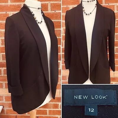 Buy Ladies New Look Size 12 Black Jacket Blazer Evening Summer Work Office Excellent • 14.50£