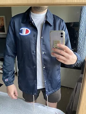 Buy Champion Dark Blue Baseball Style Jacket Medium • 40£
