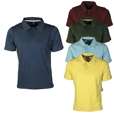 Buy Men's Plain Polo T-Shirts Regular Fit Short Sleeved Tee Button UP Sports Casual • 7.99£