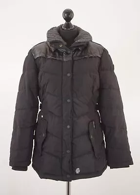 Buy Khujo Ladies Winter Jacket M Black Uni Padded Collar A1321 • 61.05£
