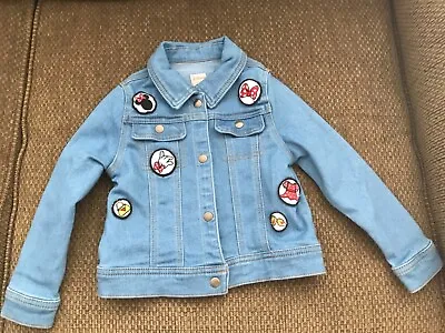 Buy Disney  Minnie Mouse Tutu Couture Girls Denim Jean Jacket With Patches Size 4T • 8.04£