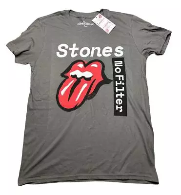 Buy THE ROLLING STONES Grey T-Shirt Size Medium CottonCrew Neck No Filter Mens Top • 14.99£