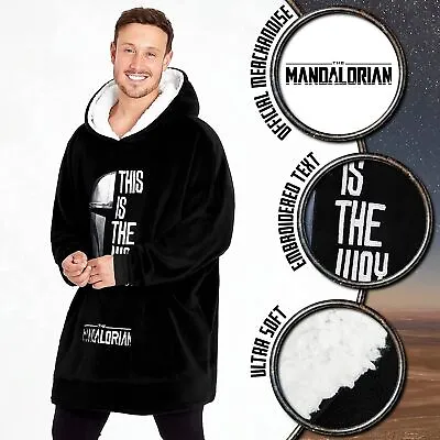 Buy The Mandalorian Mens Hoodies  Black Oversized Hoodie,  Baby Yoda Gifts • 33.99£
