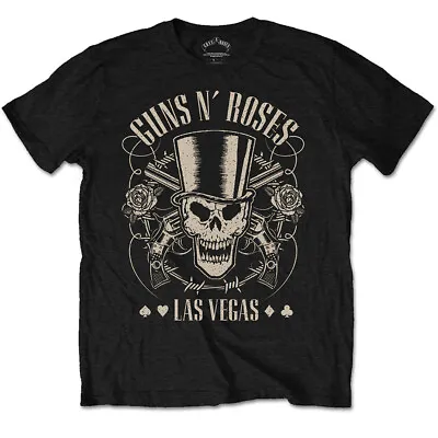 Buy Guns N Roses T-Shirt Skull Pistols Las Vegas LV Rock Band New Black Official • 14.95£