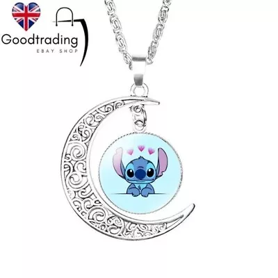 Buy Lilo & And Stitch Necklace Heart Pendant Charm Jewellery  Chain Christmas Xmas • 4.50£