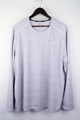 Buy Nike Dri-Fit Men Running T-Shirt Long Sleeves Activewear Sports Grey Size 2XL • 29.94£