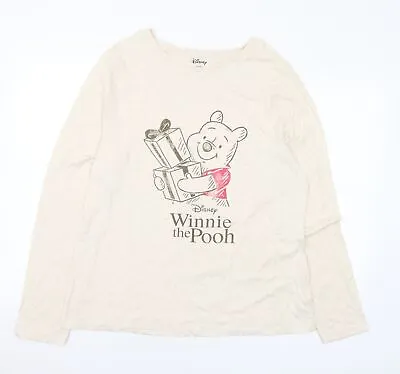 Buy Primark Womens Beige Cotton Basic T-Shirt Size 12 Round Neck - Winnie The Pooh.  • 3£