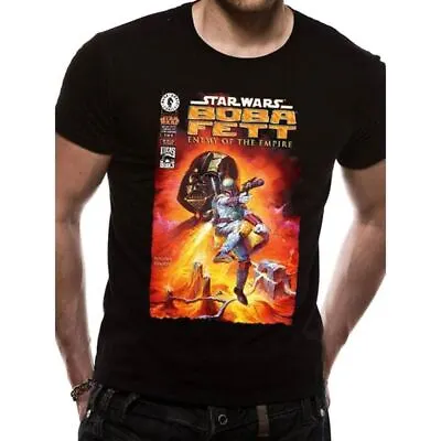 Buy Star Wars Boba Fett Enemy Of The Empire Black T-Shirt - Movie Retro Tee • 9.95£