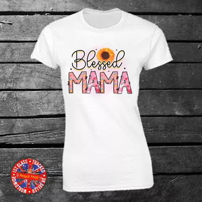 Buy Blessed Mama T-shirt Ladies Kids Unisex Gift Mummy Mum Mom Mother's Day • 10.95£