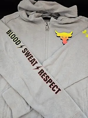 Buy Under Armour Project Rock Grey Zip Hoodie Youth Large Sweatshirt  • 12.66£