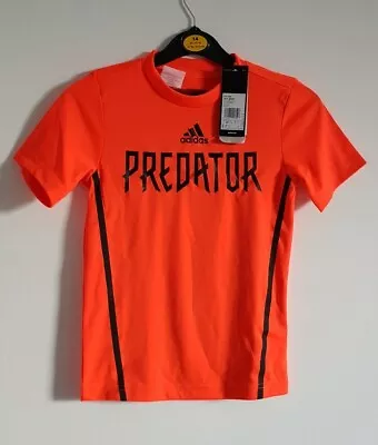 Buy Adidas Junior Boys Football T Shirt Top Predator Orange • 13.99£