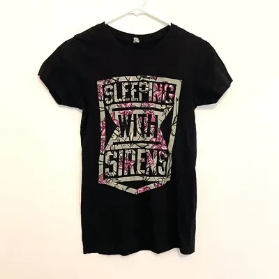 Buy ROCK ME HOT TOPIC Sleeping With Sirens Floral T-Shirt Band Tee JUNIORS Medium M • 15.90£