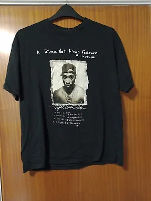 Buy 2Pac A River That Flows Forever 4 Mother T-shirt SzM 12/14 Hip Hop West Coast • 7£