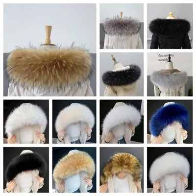 Buy Fur Collar Scarf Trim For Coat Down Faux Fox Jacket Hood Scarf Shawl Wrap Winter • 8.99£
