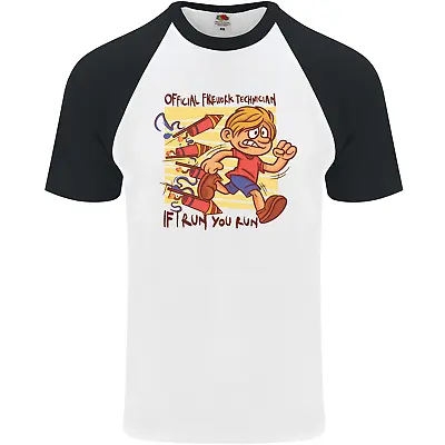 Buy Funny Firework Bonfire Night Guy Fawkes Mens S/S Baseball T-Shirt • 12.99£