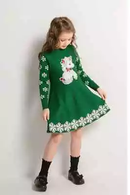 Buy SMILING PINKER Girls Christmas Knit Sweater Dress Unicorn Snowflake Gift 4-5 Yrs • 12.99£