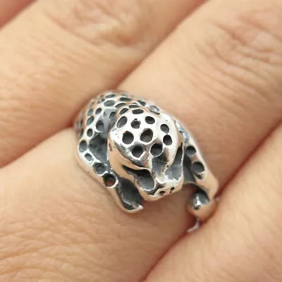 Buy 925 Sterling Silver Vintage Wild Cat Ring Size 8.5 • 27.94£