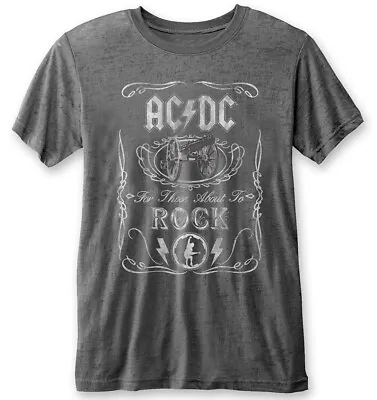 Buy AC/DC Cannon Swig Grey Burnout T-Shirt - OFFICIAL • 14.89£