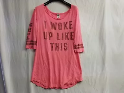 Buy PINK Victoria's Secret Women Sleepwear Small Pink  T-Shirt I Woke Up Like This • 14.07£