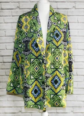 Buy Monki Tribal Geo Psychedelic Print Oversized Blazer Jacket Top Size XS 10 12 14 • 20£