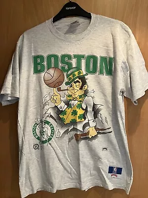 Buy Boston Celtics Vintage 1980s Tshirt With Backprint Nutmeg Original NBA Celtic Fc • 15£