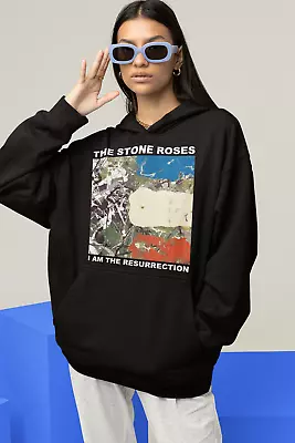 Buy The Stone Roses Hoodie - I Am The Resurrection - Black - S To 5xl - Britpop Gift • 21.99£