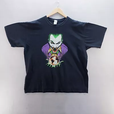 Buy The Joker T Shirt 2XL Blue Graphic Print Batman Short Sleeve Gildan Mens • 9.49£