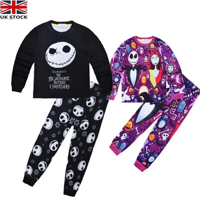 Buy Kids Girls Boys Nightmare Before Christmas Pyjamas Nightwear Loungewear PJs Set • 10.44£