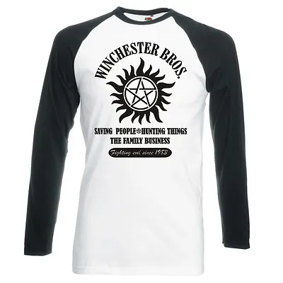 Buy Supernatural  Winchester Bros  Unisex, Raglan, Longsleeve Baseball T-shirt • 16.99£