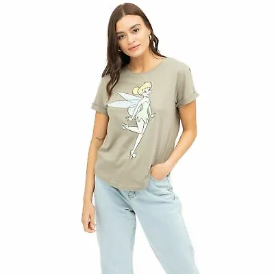 Buy Official Disney LadiesTinkerbell Sketch  Fashion T-Shirt Light Khaki S - XL • 13.99£
