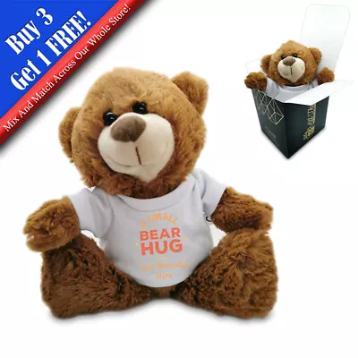 Buy Personalised Dark Brown Teddy Bear Toy With T-shirt With Small Bear Hug Design • 16.95£